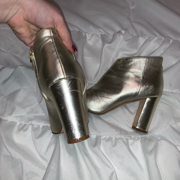 Manolo Blahnik Brusta Platinum Gold Booties - Picture 4 of 8